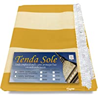 Tex family Toldo de Exterior para jardín o balcón- a Rayas Anchas- Igual Que Amarillo- 140 x 250 cm